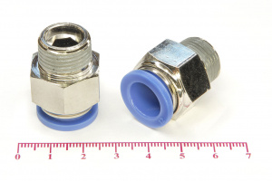 Пневмофитинг цанговый прямой с наружной резьбой PC 12-04 (R1/2")