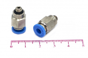 Пневмофитинг цанговый прямой с наружной резьбой PC 4-М5х0.8