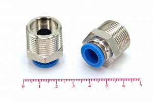 Пневмофитинг цанговый прямой с наружной резьбой PC 10-М22х1.5