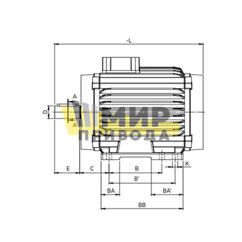 Электродвигатель дымоудаления двухскоростной V.GMD 100 L 8/4b (0.6/2.5/750/1500)