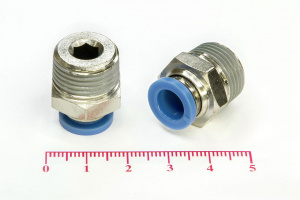 Пневмофитинг цанговый прямой с наружной резьбой PC 8-03 (R3/8")