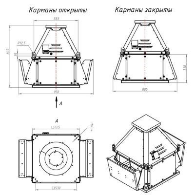 Крышный вентилятор MPKF4.00-9 (0.55/1500)