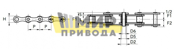 Цепь  конвейерная 1.1400 B