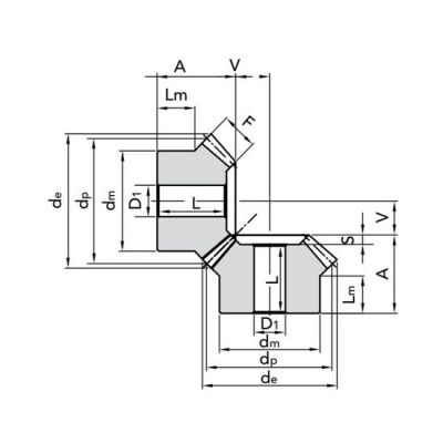 Шестерня  M5, 1;1 z=19 коническая